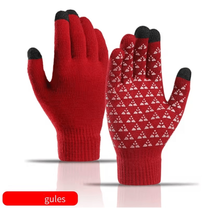 Elastic Knit Winter Gloves Warm AntiSlip Touchscreen Driving Gloves For Men Women 2