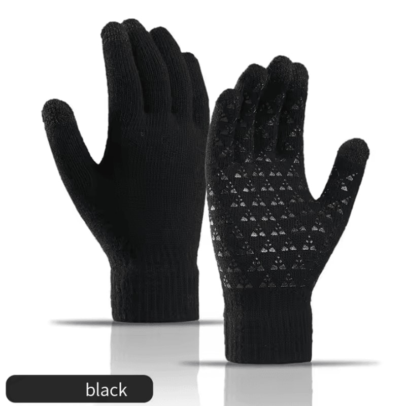 Elastic Knit Winter Gloves Warm AntiSlip Touchscreen Driving Gloves For Men Women 3