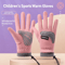 Kids Winter Drawstring Gloves Warm AntiSlip Outdoor Cycling Play Gloves For Boys Girls 0