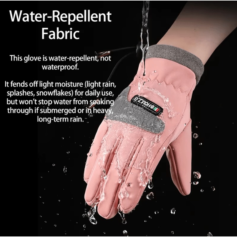 Kids Winter Drawstring Gloves Warm AntiSlip Outdoor Cycling Play Gloves For Boys Girls 1