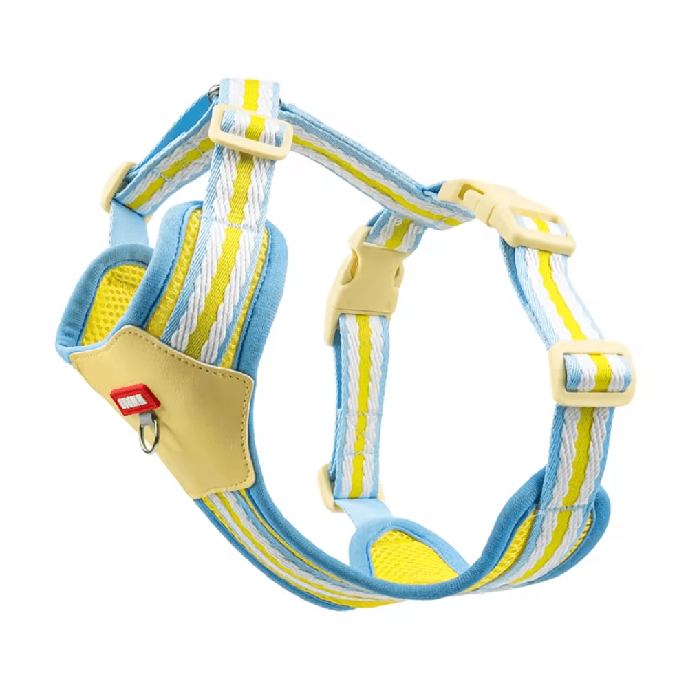 Color Block Mesh Dog Harness Leash Set Breathable Reflective Vest With Handle For Small Dogs 3