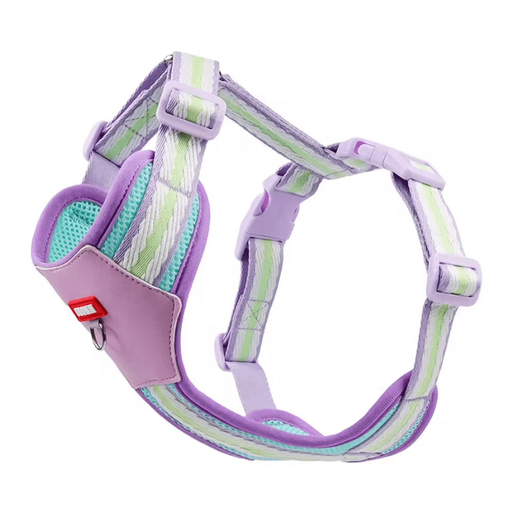 Color Block Mesh Dog Harness Leash Set Breathable Reflective Vest With Handle For Small Dogs 4