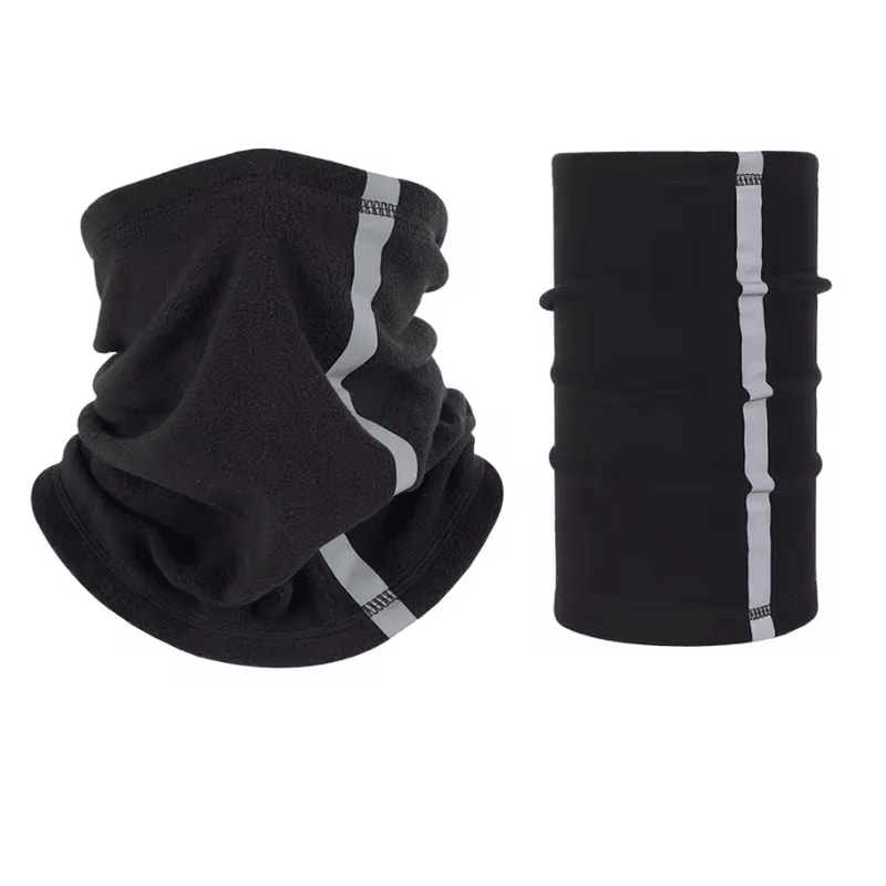 Reflective Fleece Neck Gaiter Warm Windproof Cycling Outdoor Face Cover For Men Women 2