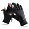 FrostGrip Waterproof Touchscreen Cycling Gloves With Thermal Fleece Zipper Fit 0