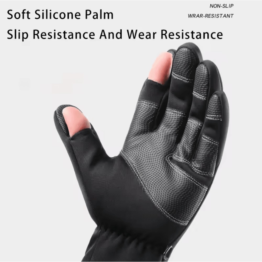 FrostGrip Waterproof Touchscreen Cycling Gloves With Thermal Fleece Zipper Fit 1