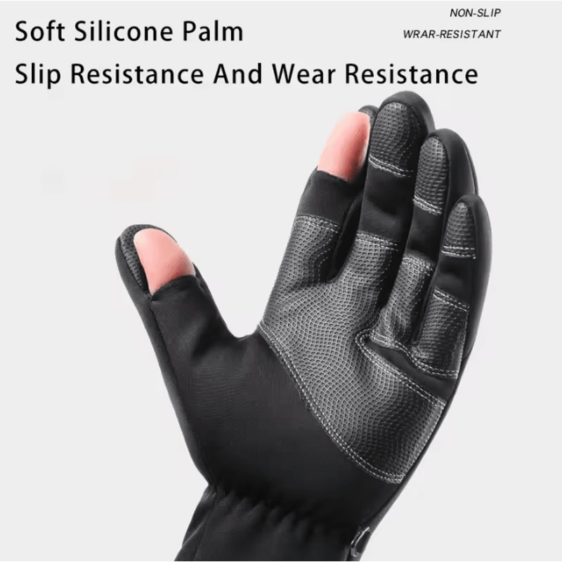 FrostGrip Waterproof Touchscreen Cycling Gloves With Thermal Fleece Zipper Fit 1