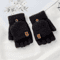 FlexWarm FlipTop Knitted Winter Gloves For Men Thick Thermal Fingerless Mittens 2