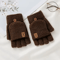 FlexWarm FlipTop Knitted Winter Gloves For Men Thick Thermal Fingerless Mittens 4