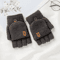 FlexWarm FlipTop Knitted Winter Gloves For Men Thick Thermal Fingerless Mittens 5