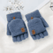 FlexWarm FlipTop Knitted Winter Gloves For Men Thick Thermal Fingerless Mittens 7