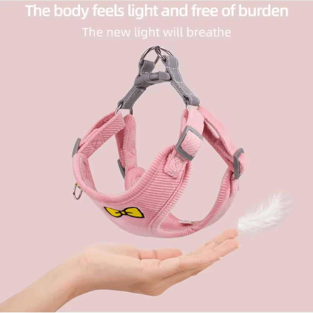 BowPaw Reflective Small Dog Harness Vest With Leash Cute Breathable Secure Fit 1