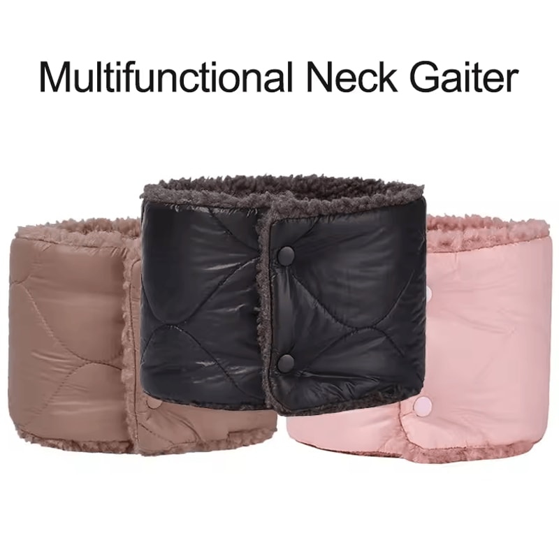 ThermoWrap Button Fleece Neck Gaiter Thick Windproof Winter Neck Warmer For Outdoor Sports 0