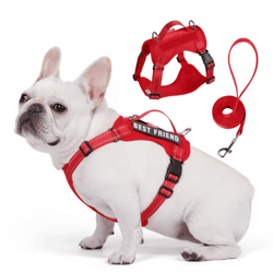 safepaw reflective dog harness & leash set – breathable no-pull vest for small & medium dogs