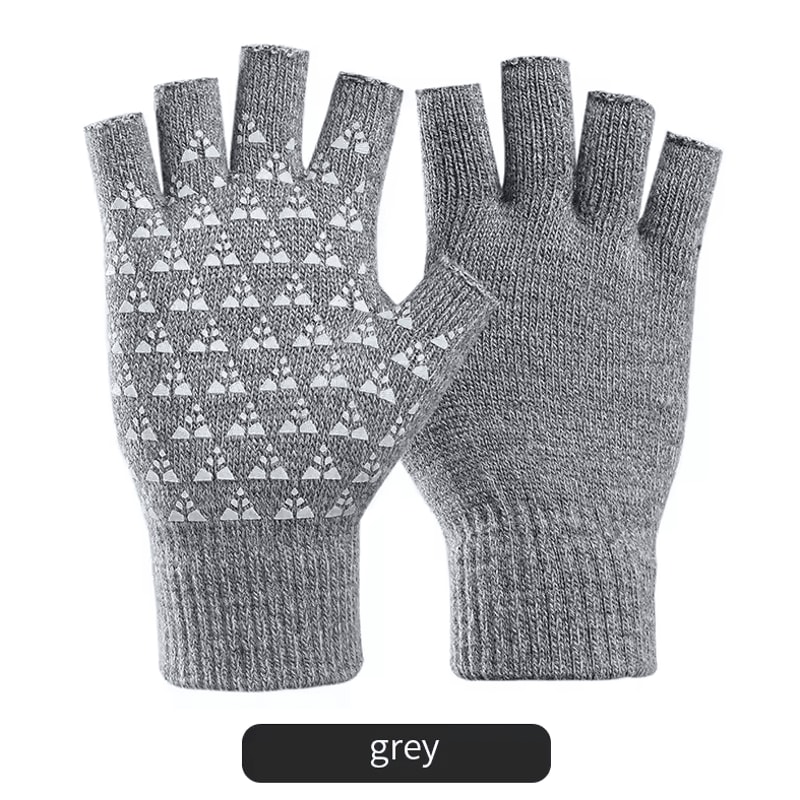 FlexGrip Knit Fingerless Winter Gloves Soft AntiSlip Typing Everyday Gloves 2