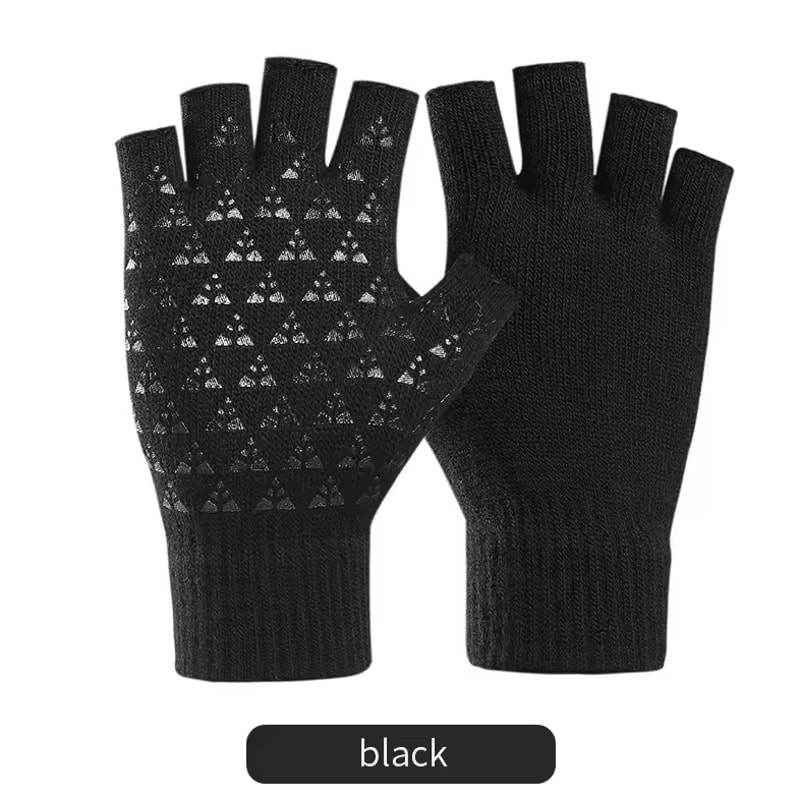 FlexGrip Knit Fingerless Winter Gloves Soft AntiSlip Typing Everyday Gloves 3