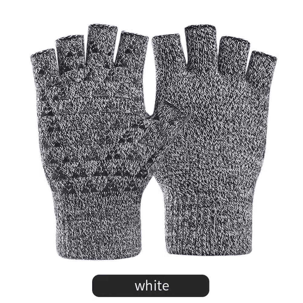 FlexGrip Knit Fingerless Winter Gloves Soft AntiSlip Typing Everyday Gloves 4