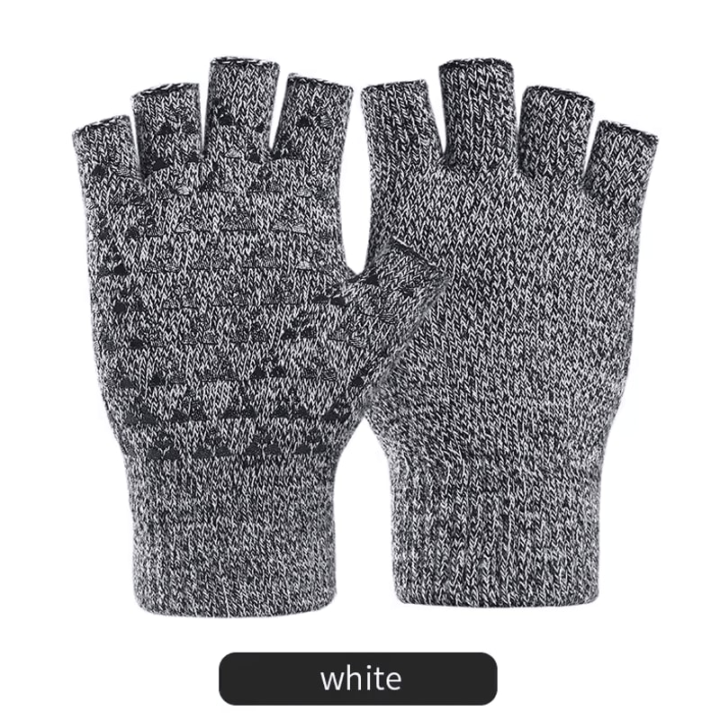 FlexGrip Knit Fingerless Winter Gloves Soft AntiSlip Typing Everyday Gloves 4