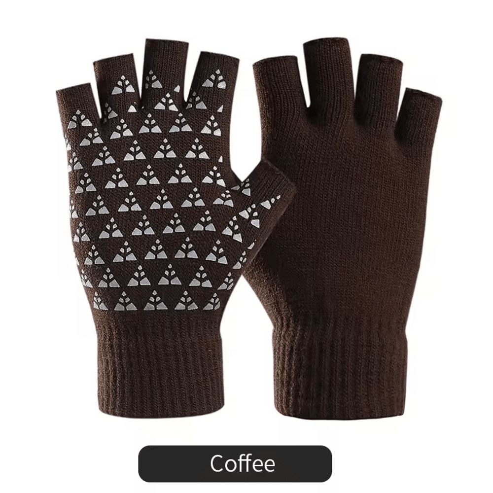 FlexGrip Knit Fingerless Winter Gloves Soft AntiSlip Typing Everyday Gloves 5