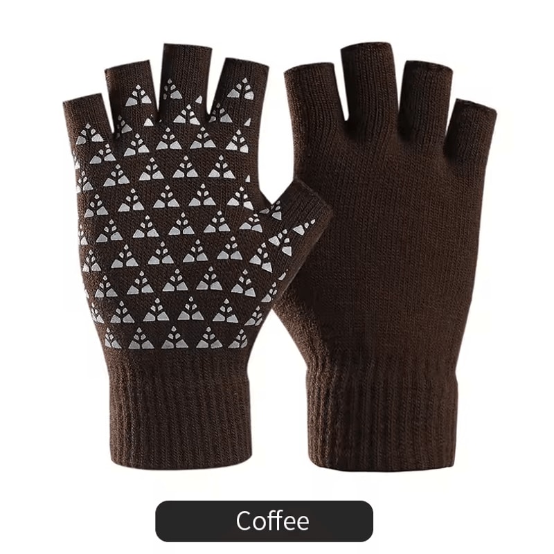 FlexGrip Knit Fingerless Winter Gloves Soft AntiSlip Typing Everyday Gloves 5
