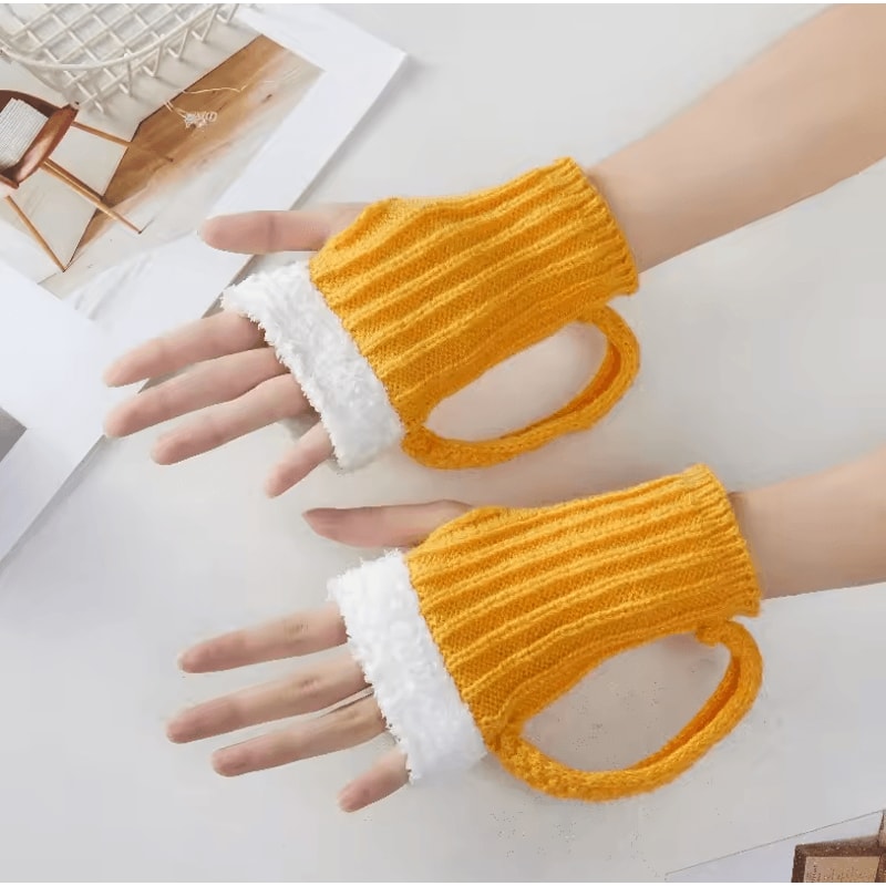 BrewWarm Novelty Beer Mug Fingerless Gloves Fun Knitted Winter Party Gloves 1