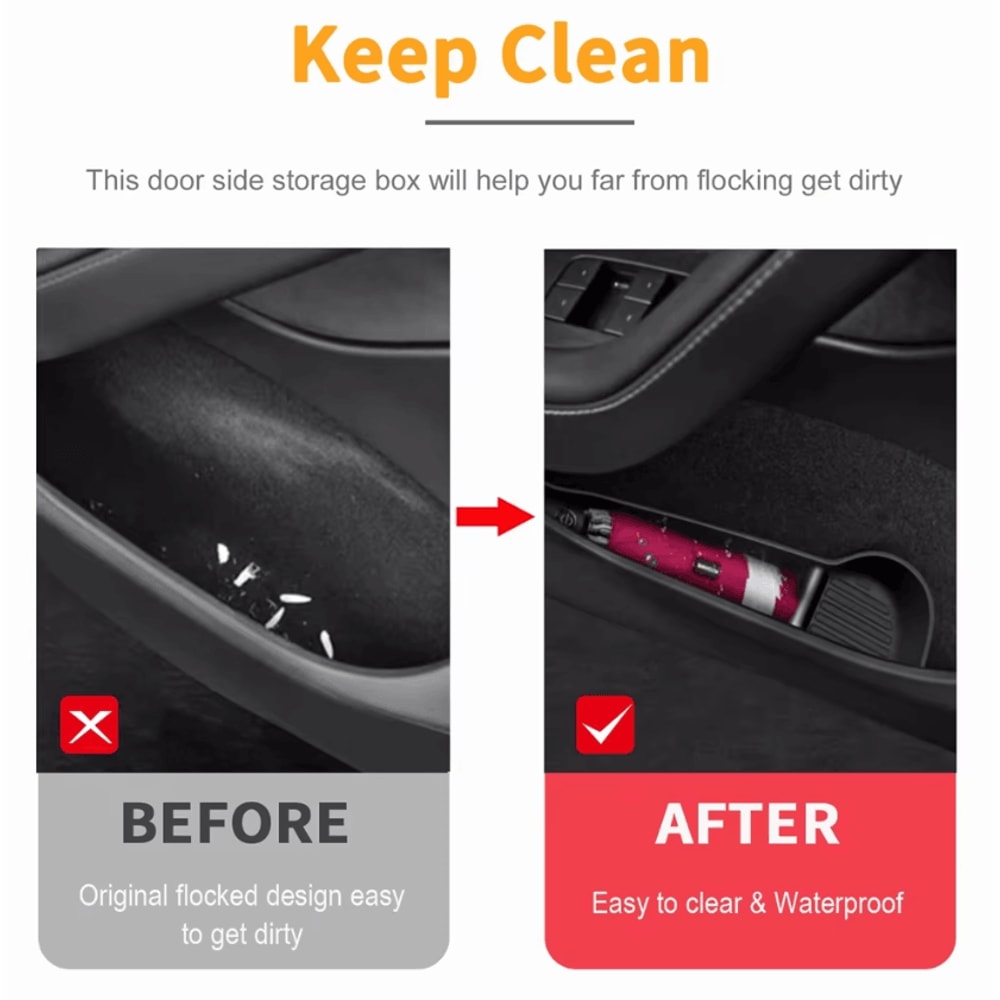 Tesla Model Y Door Handle Storage Organizer Box Hidden Door Pocket For 20252026 Juniper 1