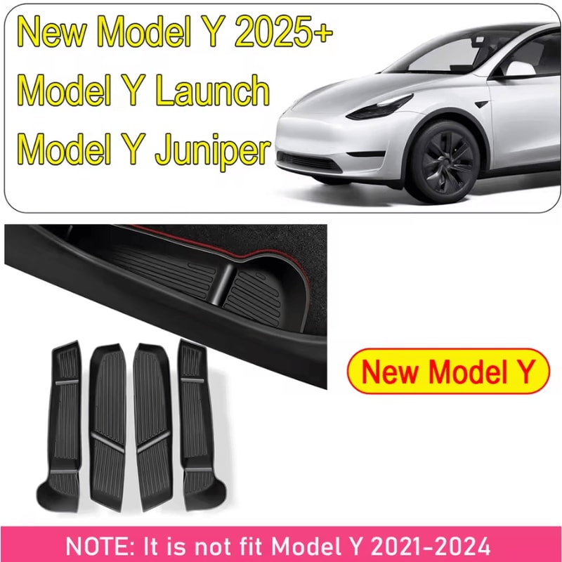 Tesla Model Y Door Handle Storage Organizer Box Hidden Door Pocket For 20252026 Juniper 3