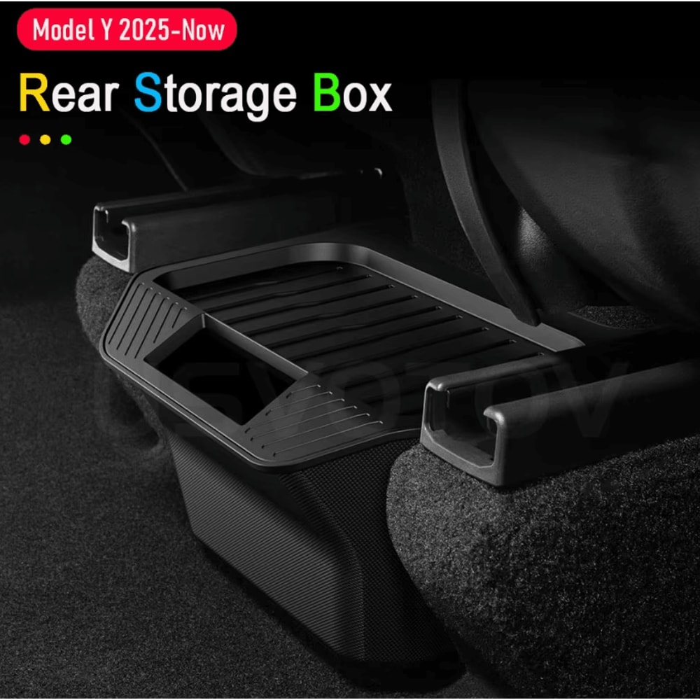 Tesla Model Y Rear Seat Storage Organizer Trash Bin Hidden Backseat Console Box For 20252026 Juni 1