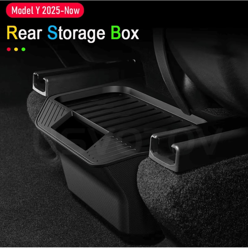 Tesla Model Y Rear Seat Storage Organizer Trash Bin Hidden Backseat Console Box For 20252026 Juni 1