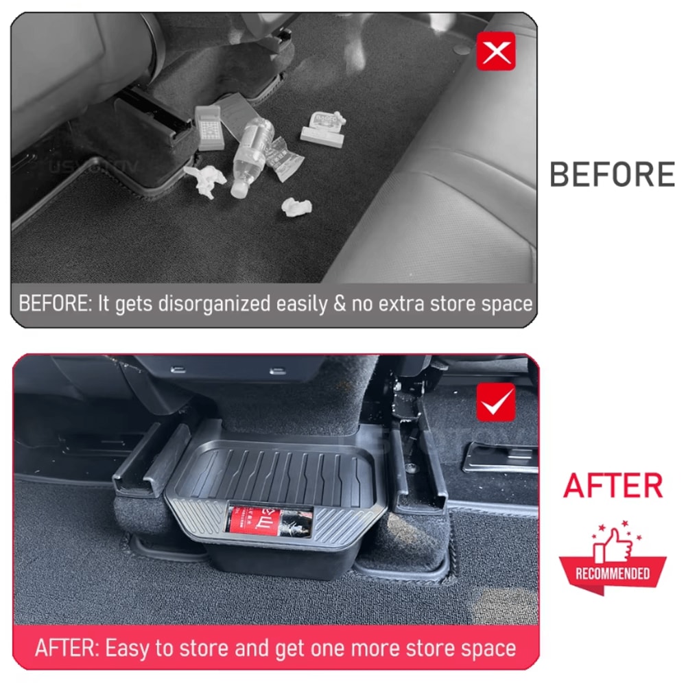 Tesla Model Y Rear Seat Storage Organizer Trash Bin Hidden Backseat Console Box For 20252026 Juni 2
