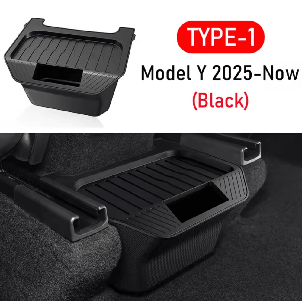 Tesla Model Y Rear Seat Storage Organizer Trash Bin Hidden Backseat Console Box For 20252026 Juni 4