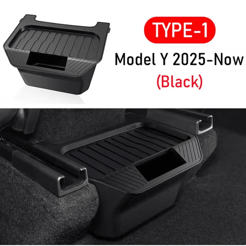 Tesla Model Y Rear Seat Storage Organizer Trash Bin Hidden Backseat Console Box For 20252026 Juni 4