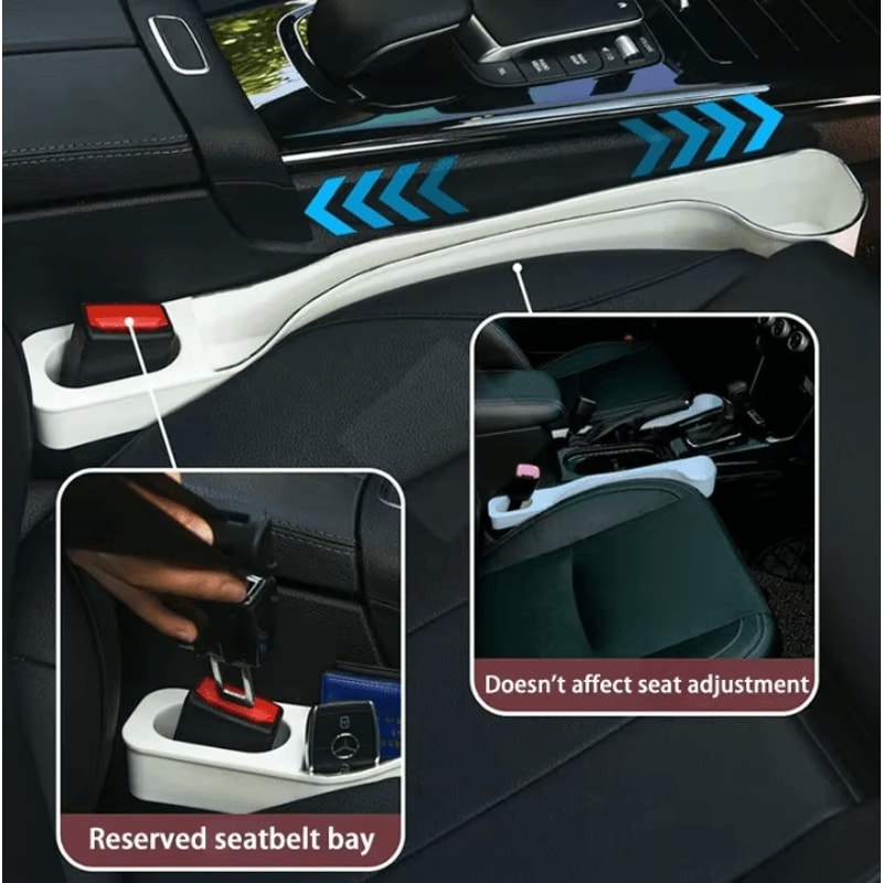 2Pack Car Seat Gap Organizer With Cup Holder Phone Slot NoDrop Storage Solution 0