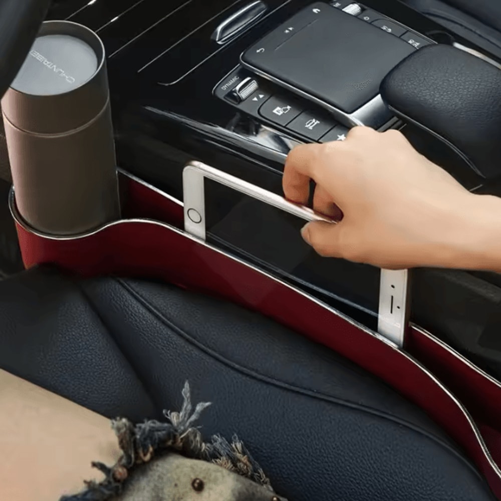 2Pack Car Seat Gap Organizer With Cup Holder Phone Slot NoDrop Storage Solution 1