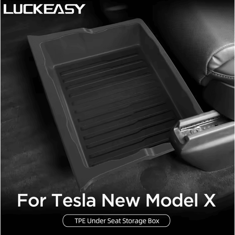 Tesla Model X Under Seat Storage Drawer Hidden Organizer Box For 20232026 Interior Upgrade 0