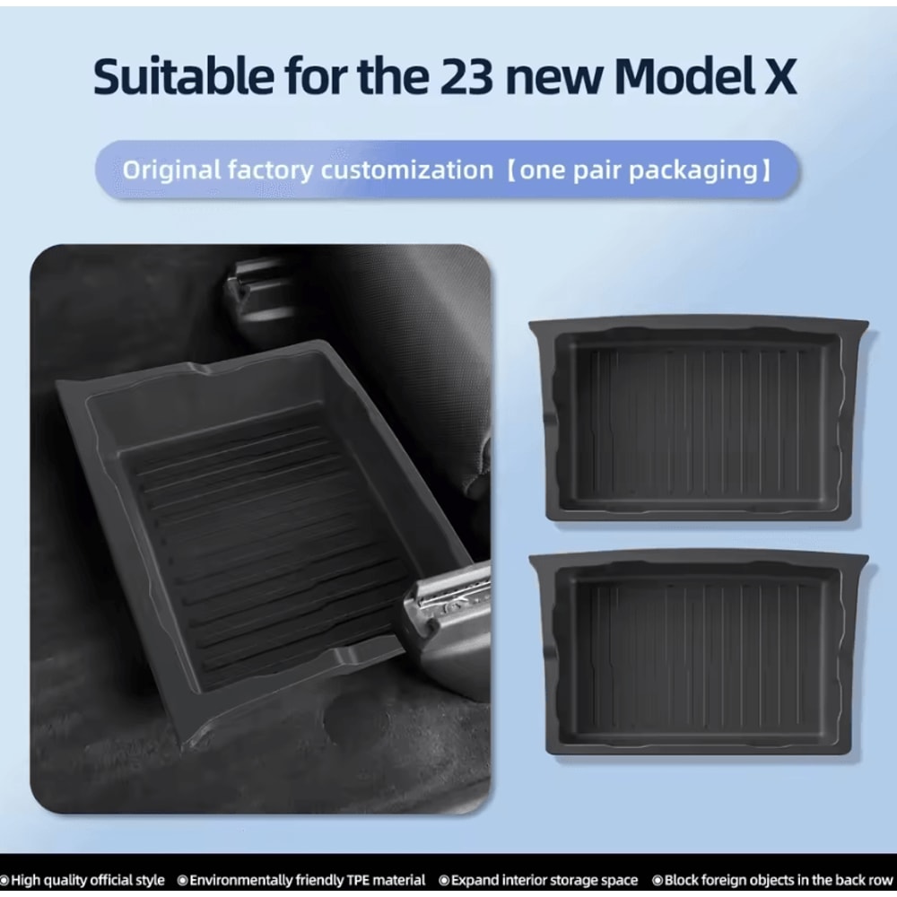 Tesla Model X Under Seat Storage Drawer Hidden Organizer Box For 20232026 Interior Upgrade 4