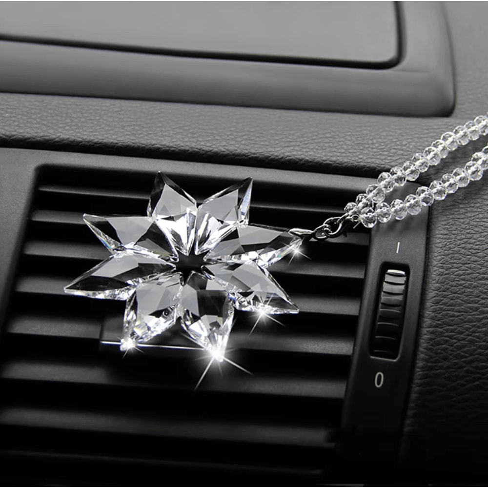 Crystal Snowflake Car Pendant Sun Catcher Elegant Hanging Ornament For Interior Sparkle 1