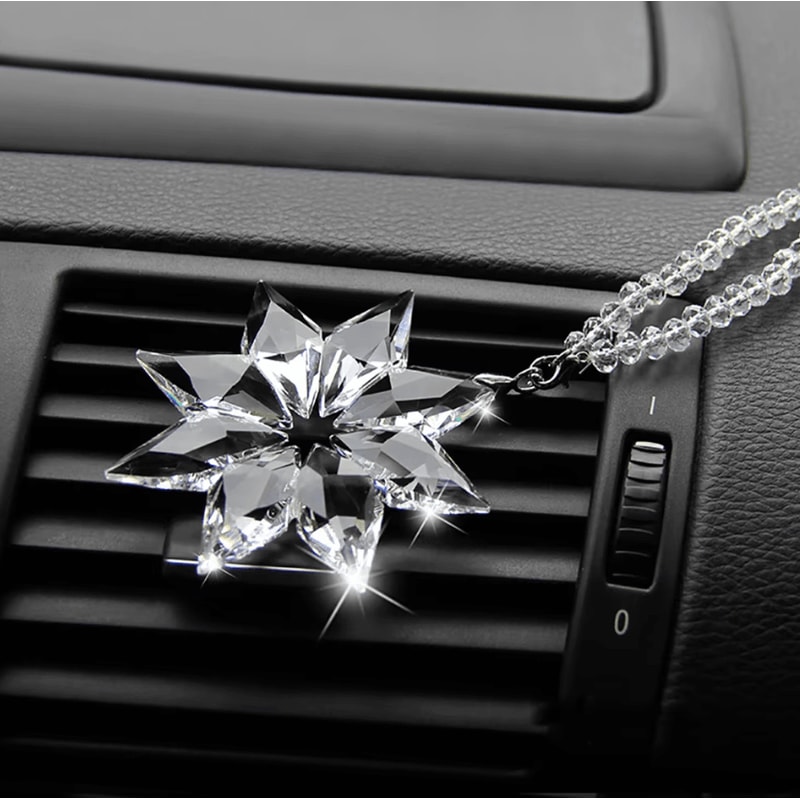 Crystal Snowflake Car Pendant Sun Catcher Elegant Hanging Ornament For Interior Sparkle 1