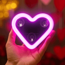 solar-powered heart shape led car ambient light usb rechargeable romantic decor