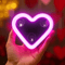 SolarPowered Heart Shape LED Car Ambient Light USB Rechargeable Romantic Decor 0