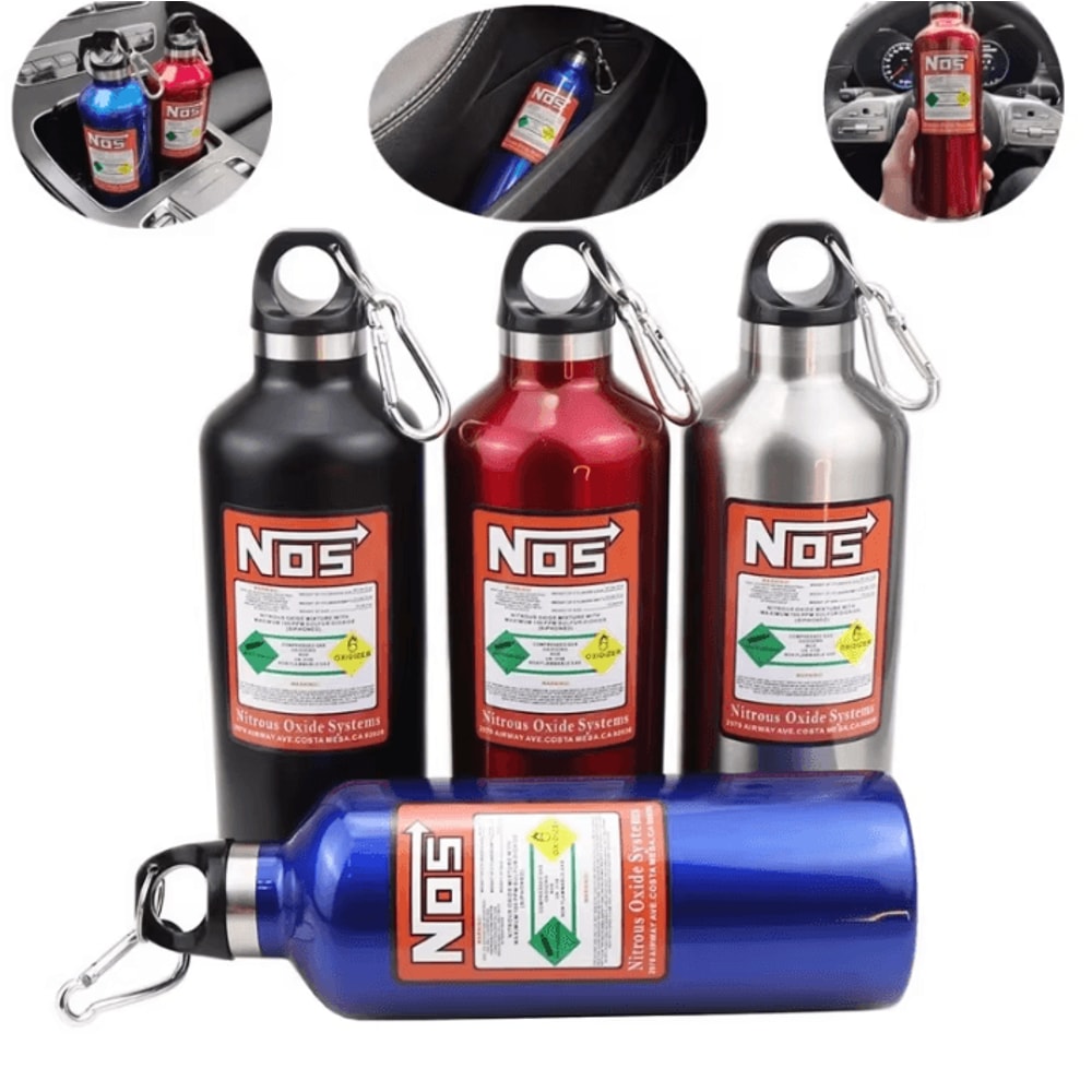 NOS Nitrogen Cylinder Stainless Steel Thermos Cup 500ML Car Interior Drink Bottle 1