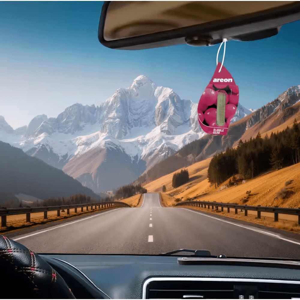 Areon Bubble Gum Hanging Car Air Freshener Pack Natural Paper Scent Interior Decor 2