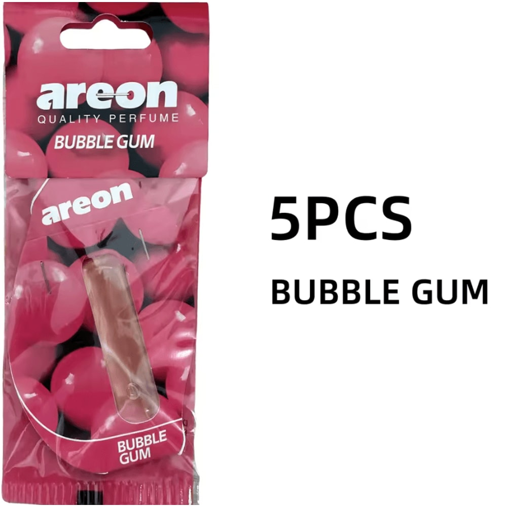 Areon Bubble Gum Hanging Car Air Freshener Pack Natural Paper Scent Interior Decor 3
