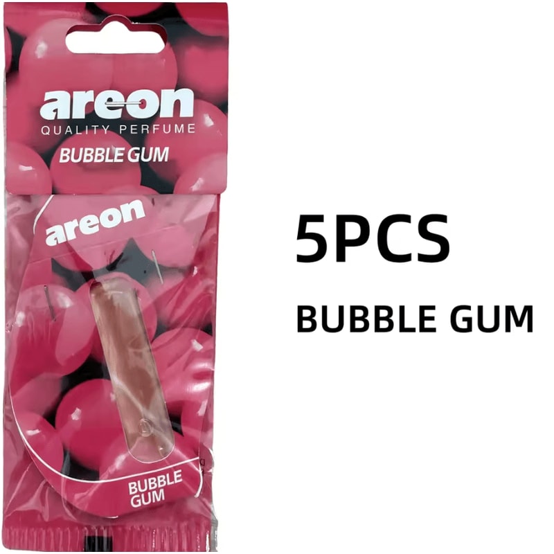 Areon Bubble Gum Hanging Car Air Freshener Pack Natural Paper Scent Interior Decor 3