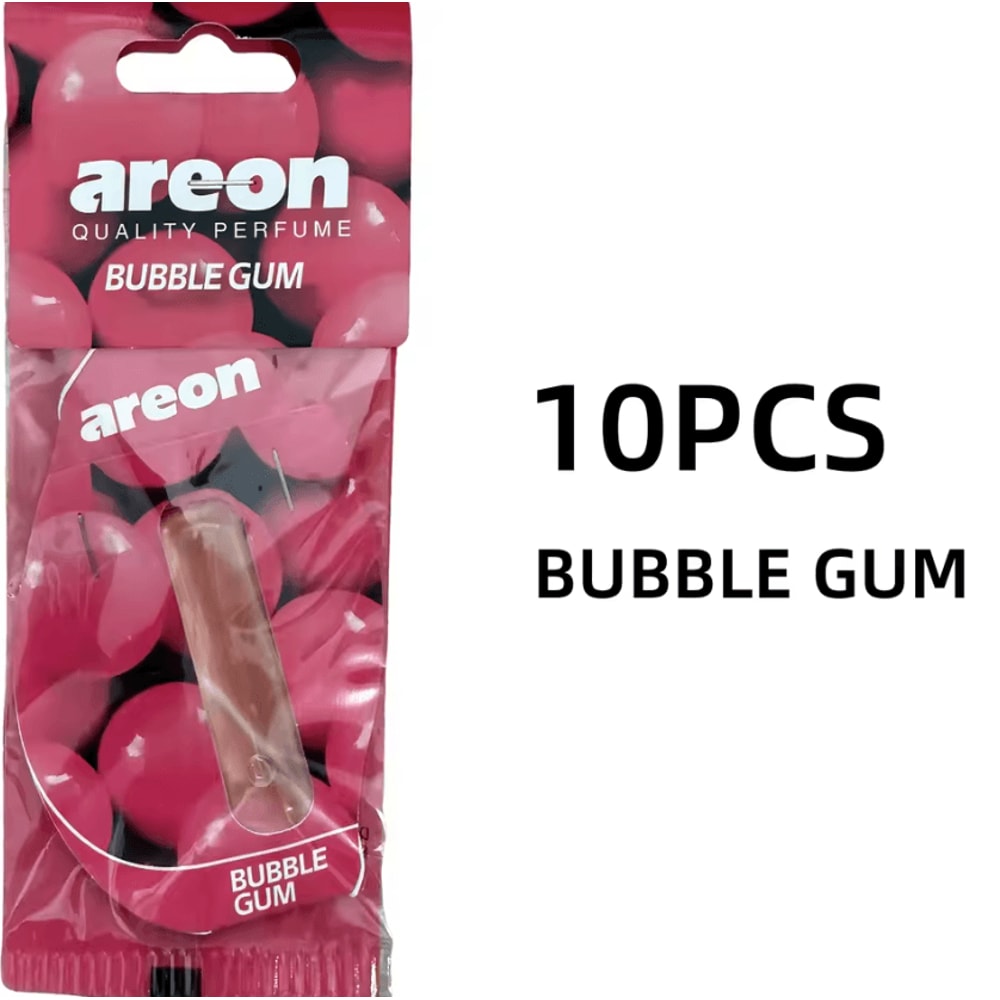 Areon Bubble Gum Hanging Car Air Freshener Pack Natural Paper Scent Interior Decor 4