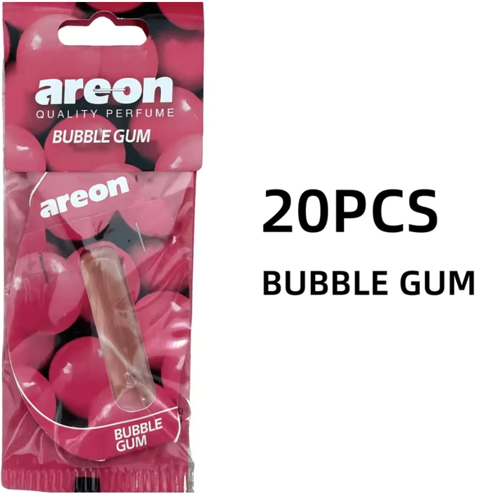 Areon Bubble Gum Hanging Car Air Freshener Pack Natural Paper Scent Interior Decor 5