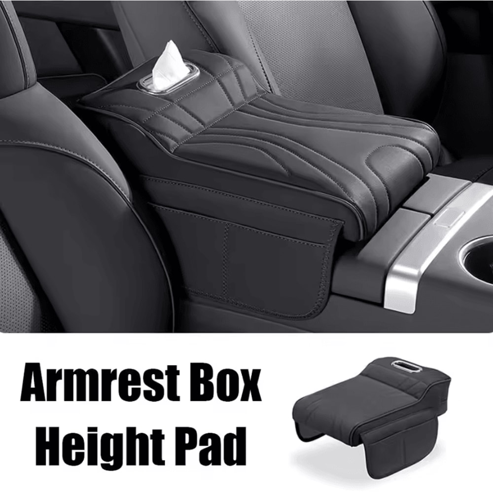 Universal Memory Foam Car Armrest Booster Cushion With Storage Pocket Interior Comfort Pad 1