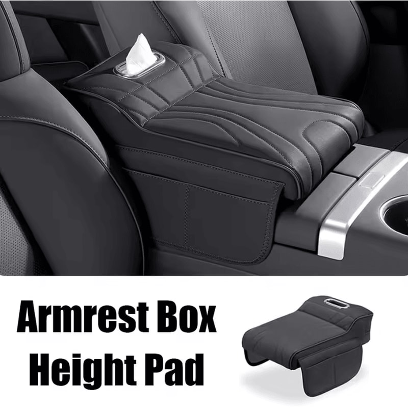 Universal Memory Foam Car Armrest Booster Cushion With Storage Pocket Interior Comfort Pad 1