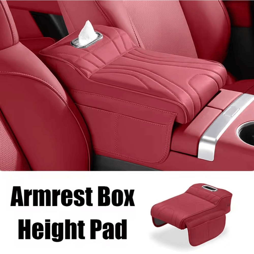 Universal Memory Foam Car Armrest Booster Cushion With Storage Pocket Interior Comfort Pad 2