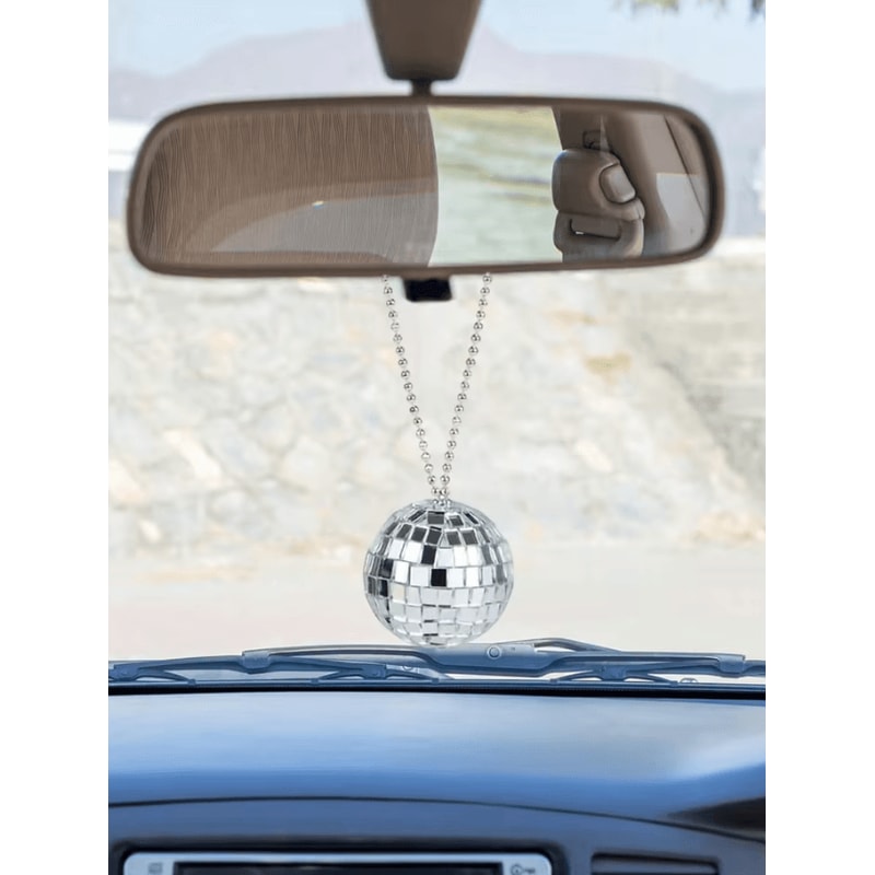 DiscoGlow Hanging Mirror Ball Car Ornament 2