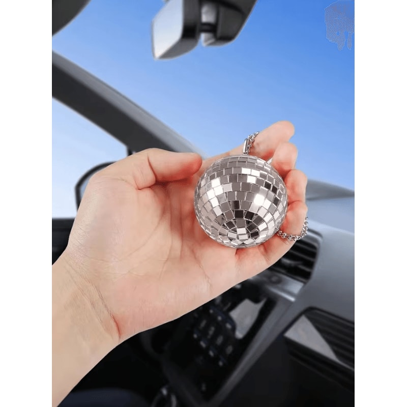 DiscoGlow Hanging Mirror Ball Car Ornament 3